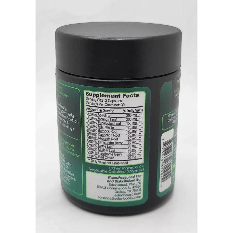 EdenBoost AlphaCleanse Liver Health Detox Blend 12 Organic Superfoods 60 Capsule - Image 4