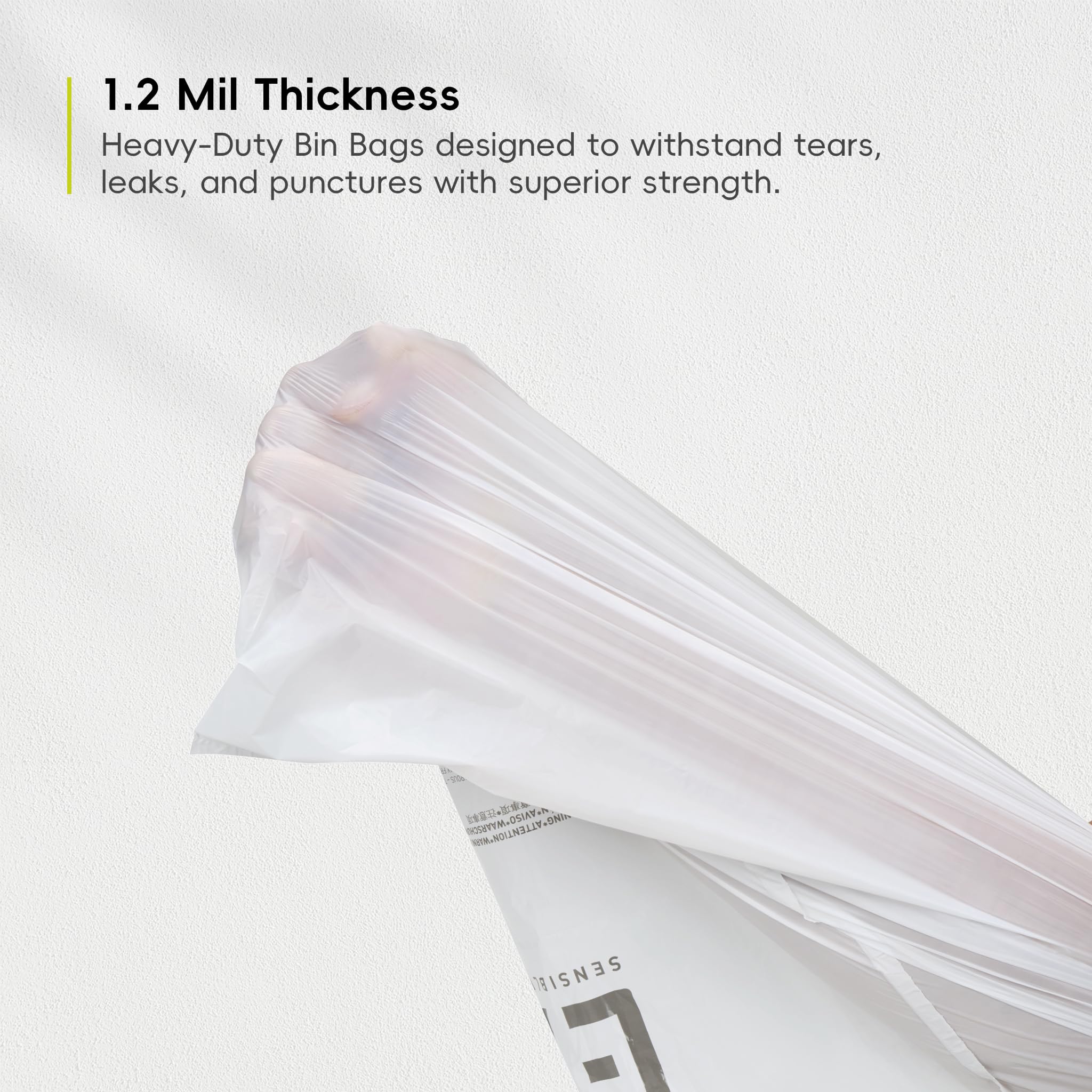 EKO 8 Gallon Trash Bags Drawstring 1.2 Mil - 100 Count White Medium Garbage Bags Unscented, 30 Liter Plastic Kitchen Trash Bags with Easy-Dispense, Code F-1 - Image 5