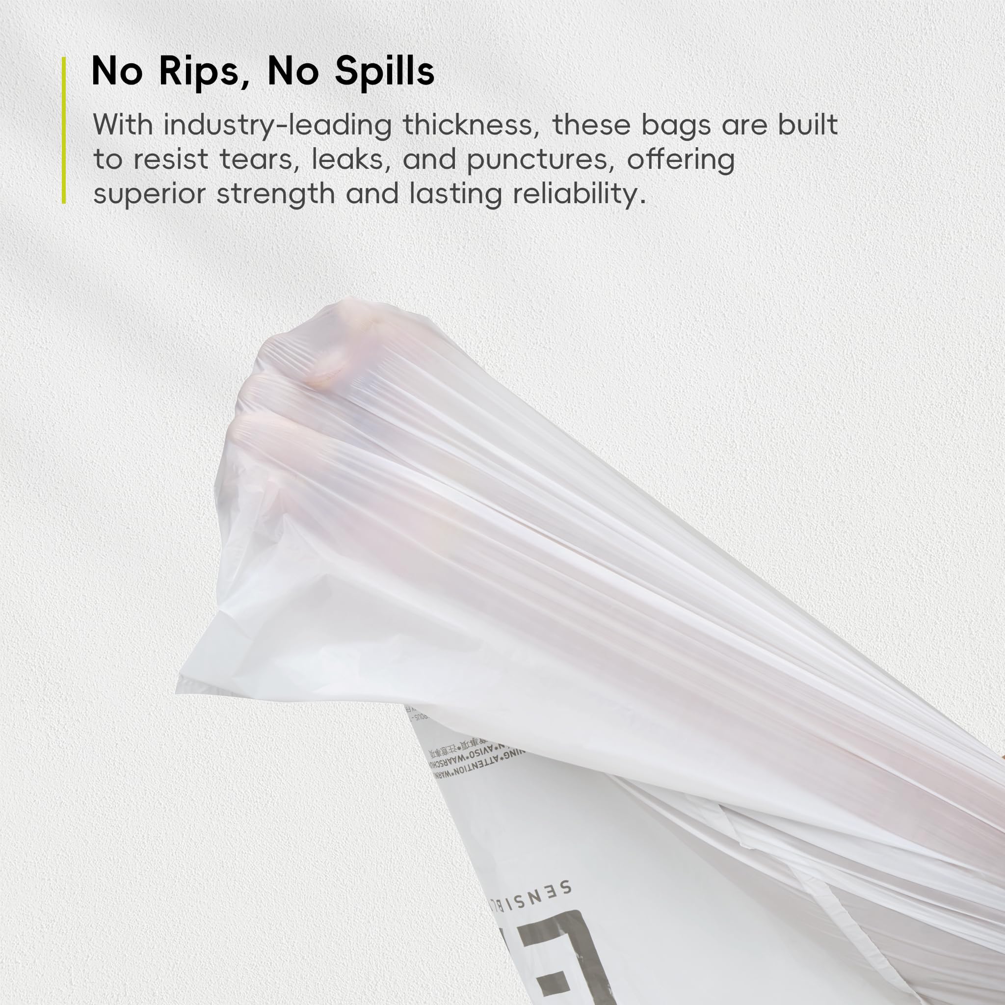 EKO Extra Strong 13 Gallon Large Drawstring Trash Bags, Heavy-Duty Garbage Bags for Kitchen & Household Use (50L), Leak-Resistant, 110 Count, Code F - Image 3