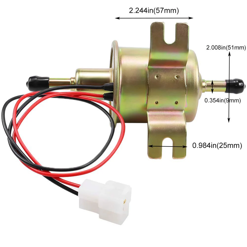 Electric Fuel Pump 12V Universal Low Pressure 12 Volt Transfer Inline Fuel Pump for Lawn Mower Carburetor Gas Diesel Engine 2.5-4psi HEP-02A - Image 5