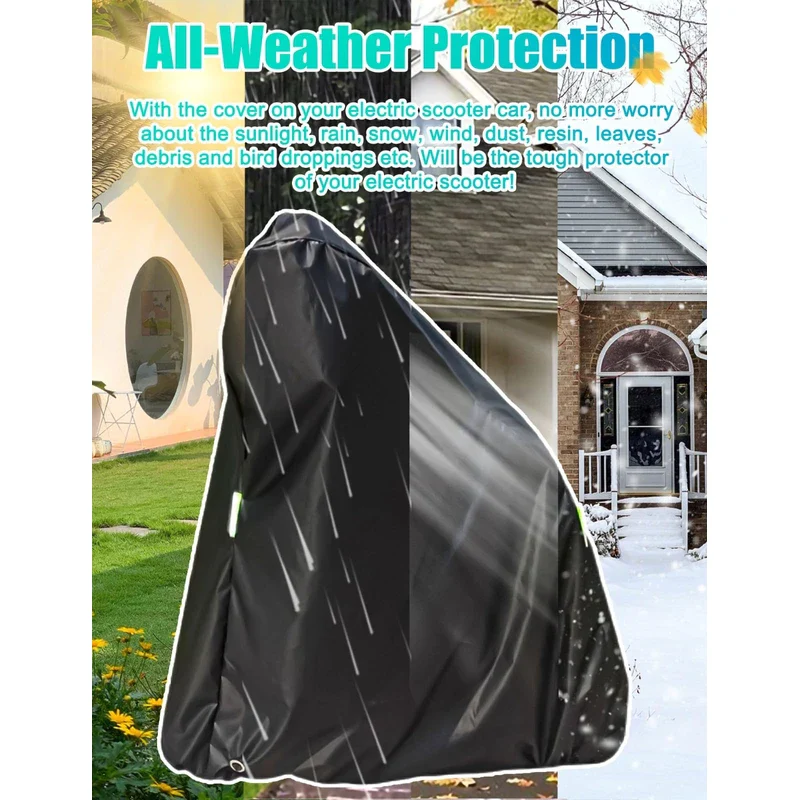 Electric Scooter Cover, Universal Scooter Cover, Waterproof Sun, Tear Proof Night Reflective and Lock-Holes&Storage Bag for With Seat or Without Foldable Kick Scooter(Without Seat,51"(L)x45"(H)) - Image 7