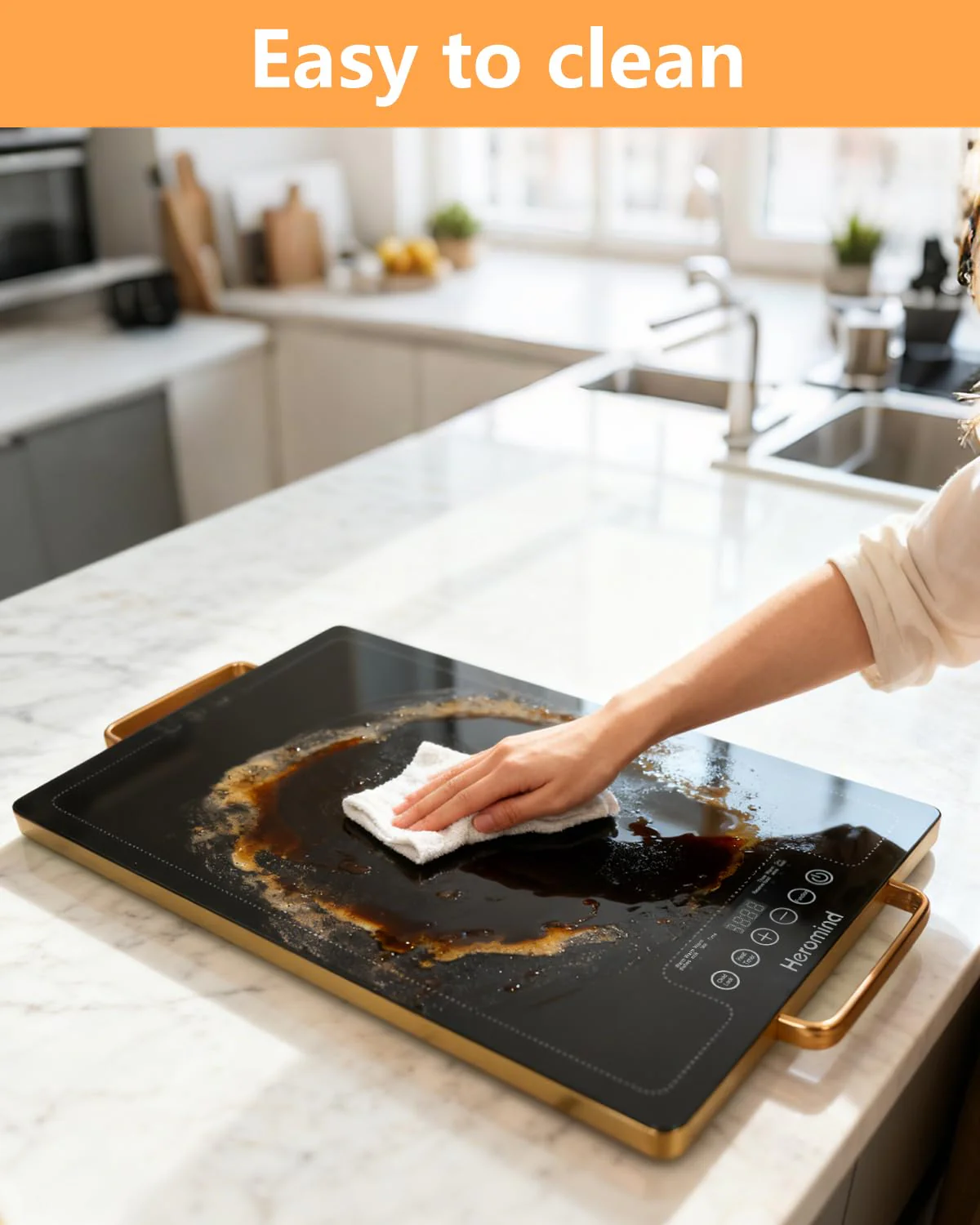 Electric Warming Tray 20" x 12", Glass-Top Full-Surface Food Warmer with Adjustable Temperature & Timer, Warming Trays for Buffets Party, Sabbath, Holiday Parties, Daily Dining - Image 2