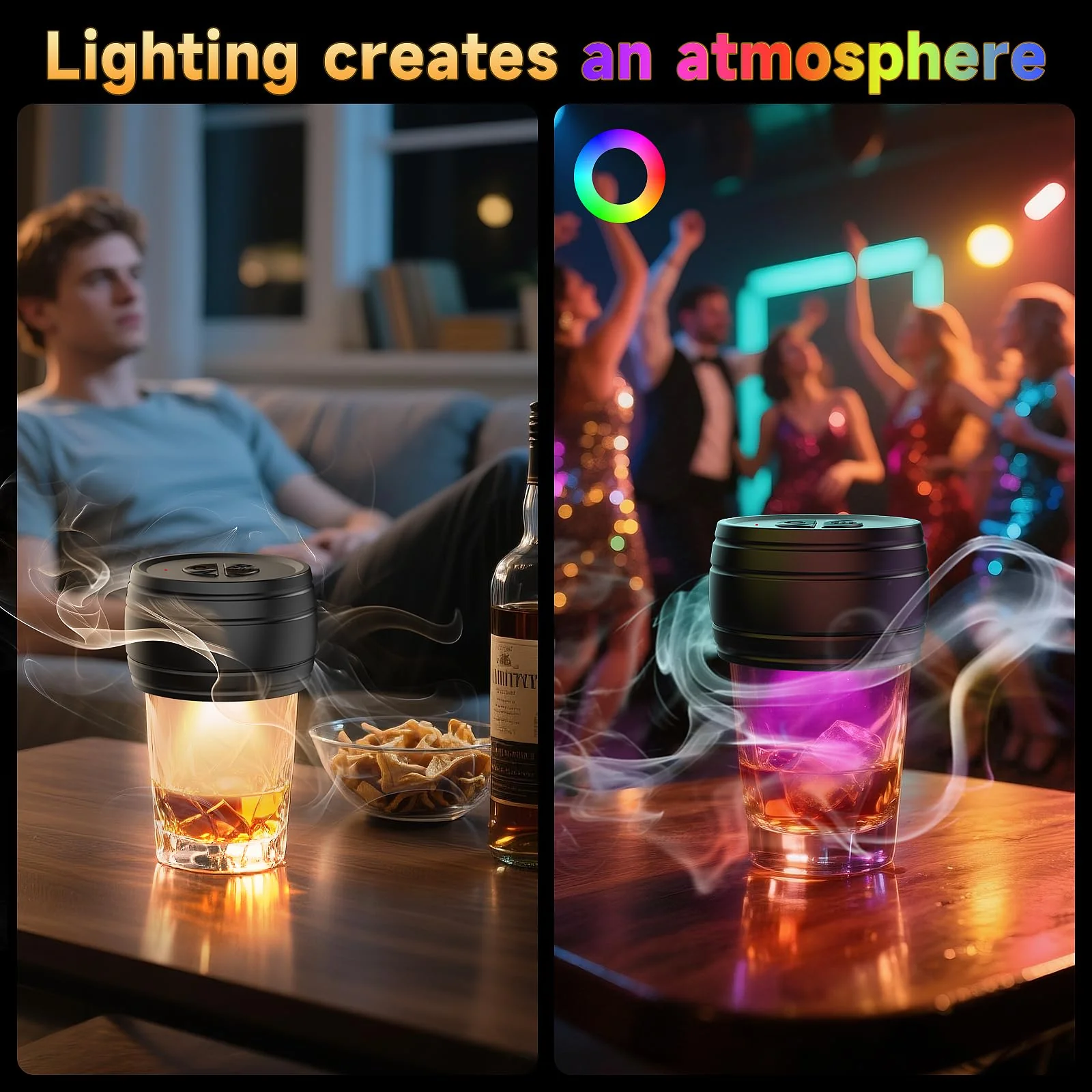 Electric Whiskey Smoker Kit Built-in Lighter, Rechargeable Old Fashioned Cocktail Bourbon Drink Smoker kit with 6 Wood Chips Birthday Gifts for Men Dad Husband Boyfriend Mens - Image 3