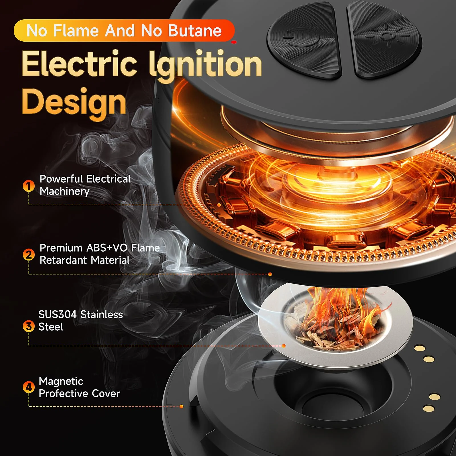 Electric Whiskey Smoker Kit Built-in Lighter, Rechargeable Old Fashioned Cocktail Bourbon Drink Smoker kit with 6 Wood Chips Birthday Gifts for Men Dad Husband Boyfriend Mens - Image 7