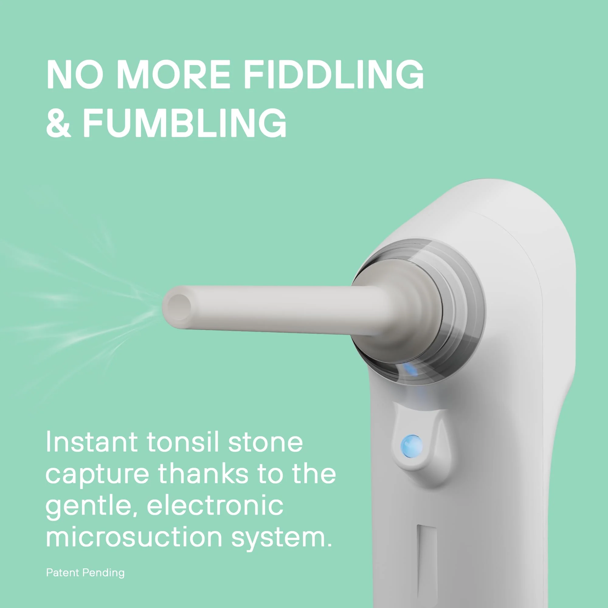 Electronic Vacuum Tonsil Stone Remover with LED Guidance Light - Hassle-Free Instant Suction - Tonsil Stone Removal Kit - Patent Pending (White) - Image 7
