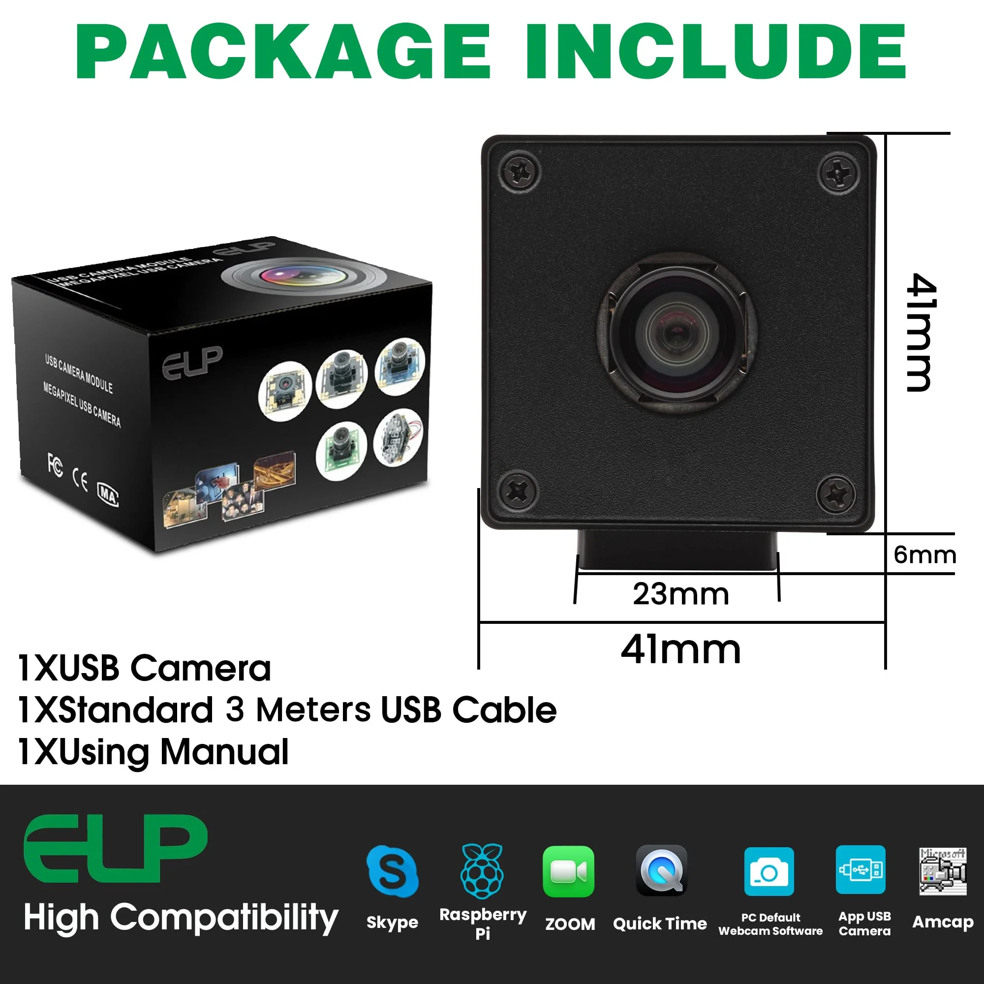 ELP 1080P 120fps USB Autofocus Camera for Computer 11.6mp Lightburn Camera Mini UVC USB2.0 Webcam High Speed PC Camera Wide Angle USB Security Web Camera for Laptop (100° Low distoriton Lens) - Image 5