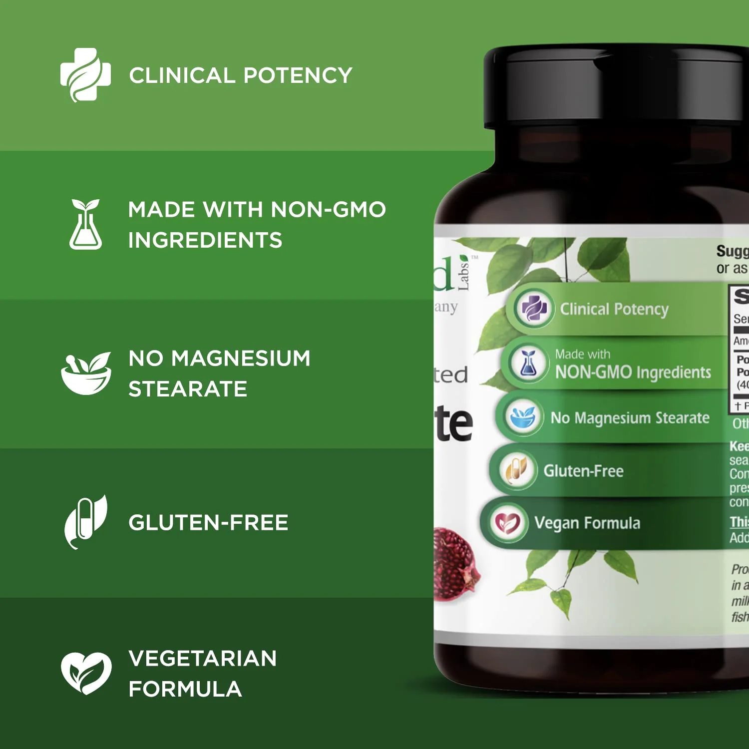 Emerald Labs Pomegranate Extract - Pomegranate Extract (40% Ellagic Acid) & Pomegranate Juice Powder for Immune Response & Heart Support* - 60 Vegetable Capsules (30-Day Supply) - Image 5