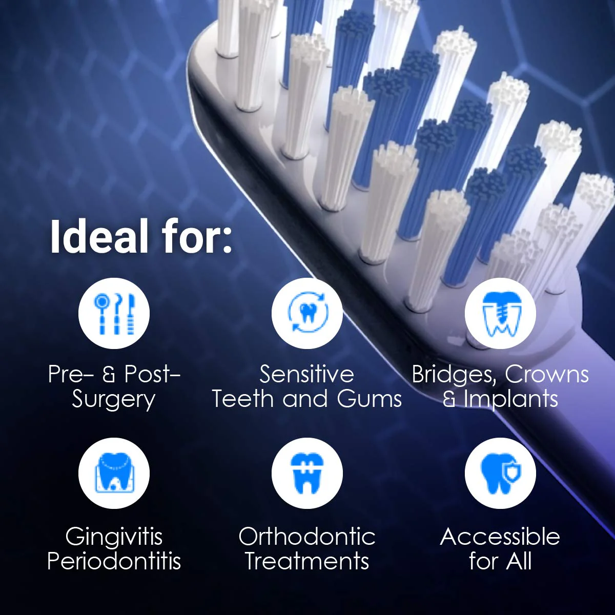 Emmi-dent Metallic/Professional 2-Pin Bristle-Head Attachments - Electric Toothbrush Replacement Heads. Cleans with Ultrasound Waves (Kids/Young Adult 4 Pack) - Image 3