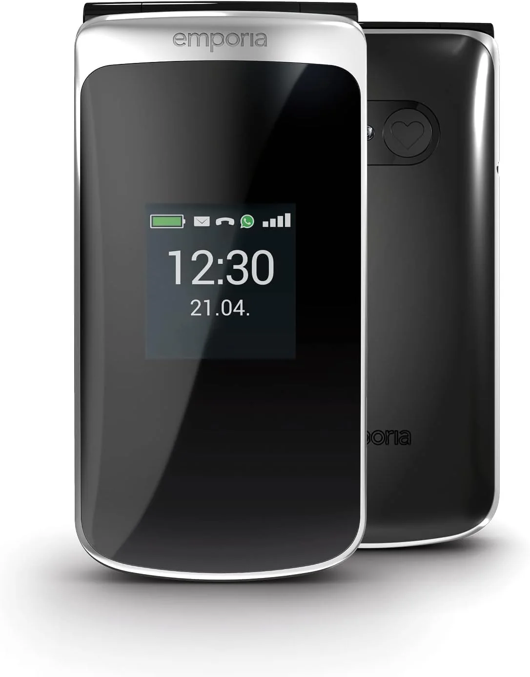 Emporia TOUCHsmart.2 New Edition, 4G Handy für Senioren, dedizierte Taste für Whatsapp und Messaging-App, hohe Lautstärke, 3.25" Farbdisplay, Ladestation, Schwarz (Italien)