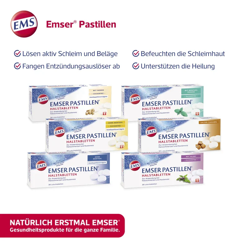 Emser Pastillen Halstabletten ohne Menthol, zuckerfrei – Bei Halsschmerzen, Husten und starker Stimmbelastung – 30 Stück - Image 4