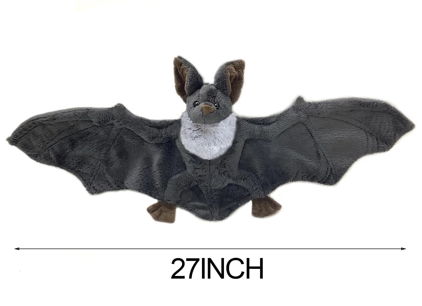 Enivtfz Large Bat Plush Toys, Creepy Goth Lifelike Bats Plushie Dolls, Soft Hugging Toys for Halloween, Easter, Christmas, Valentines, Birthday Gifts - Image 2