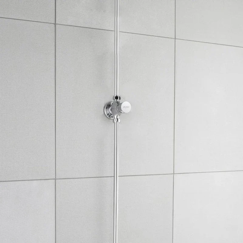 ENKI, Vision, BT4023, Chrome, Self-Closing Delay Action Shower Tap, Solid Brass Non-Concussive Shower Valve Tap, Push Button Bathroom Shower Valve, Urinal Flush Valve, Time Adjustable - Image 3