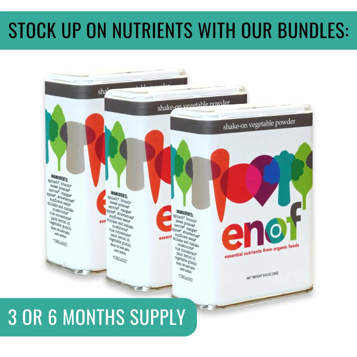 ENOF Organic Fruit and Vegetable Powder Supplement Kids & Adults | 10 Clean Ingredients - Strawberry, Spinach | Gluten & GMO Free Vegetable Powder for Kids | 60 Servings, 1 Mo. Supply, Made in USA - Image 2