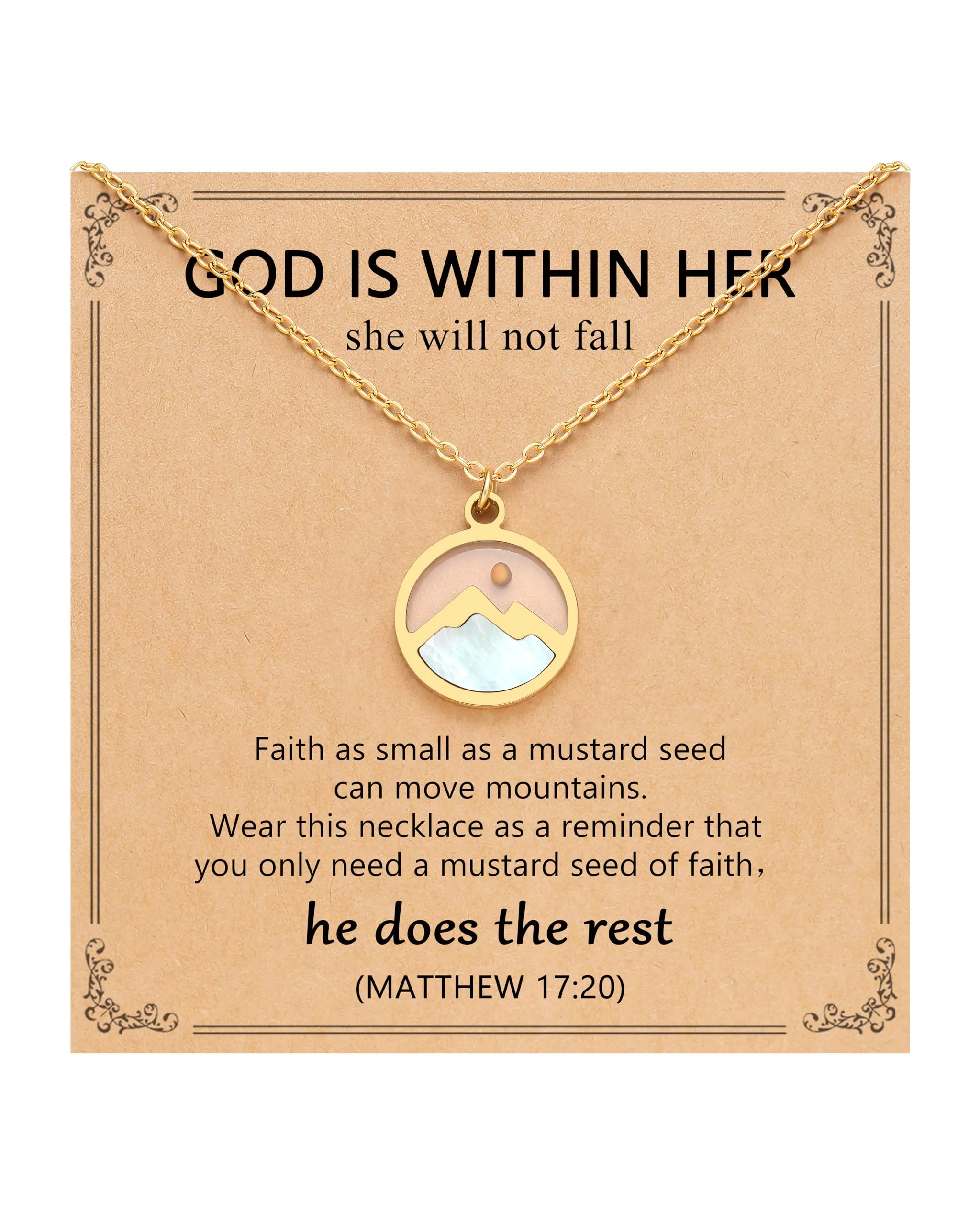 Eryuor Christmas Stocking Stuffers Teen Girl Gifts Trendy Stuff Baptism Mustard Seed Necklace Jewelry Women Christian Faith 12 14 16 18 13 Year Old Birthday Confirmation Gifts for Teenage Girls
