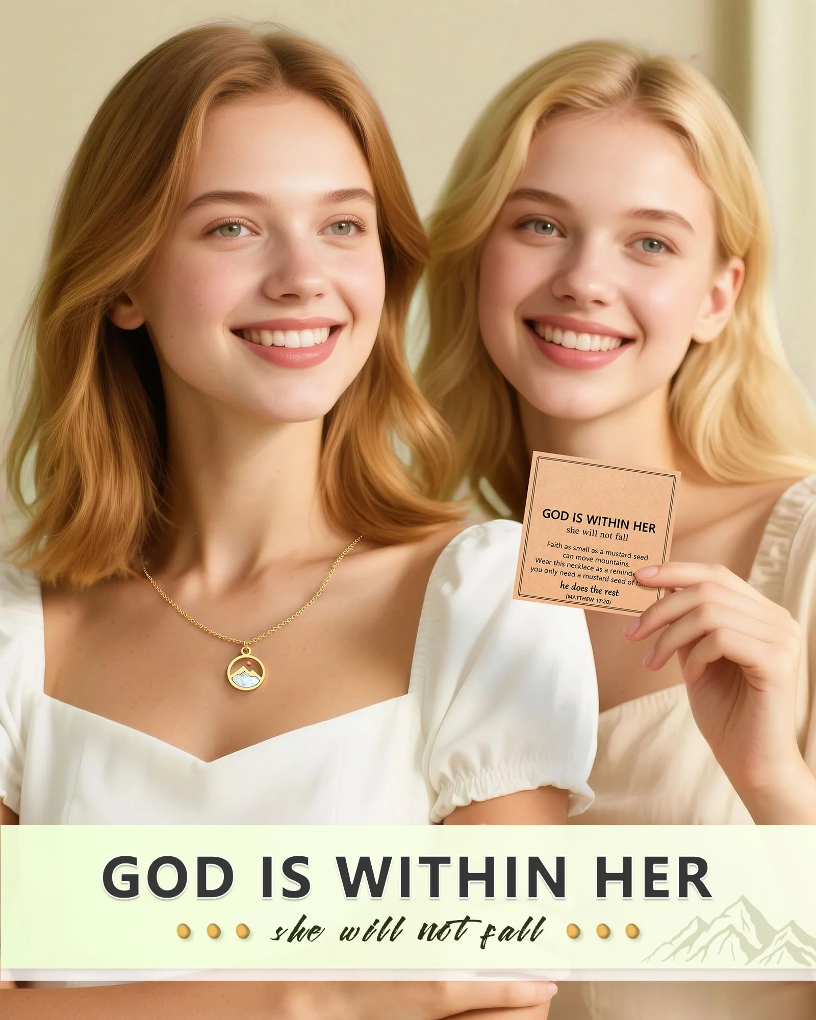 Eryuor Christmas Stocking Stuffers Teen Girl Gifts Trendy Stuff Baptism Mustard Seed Necklace Jewelry Women Christian Faith 12 14 16 18 13 Year Old Birthday Confirmation Gifts for Teenage Girls - Image 4