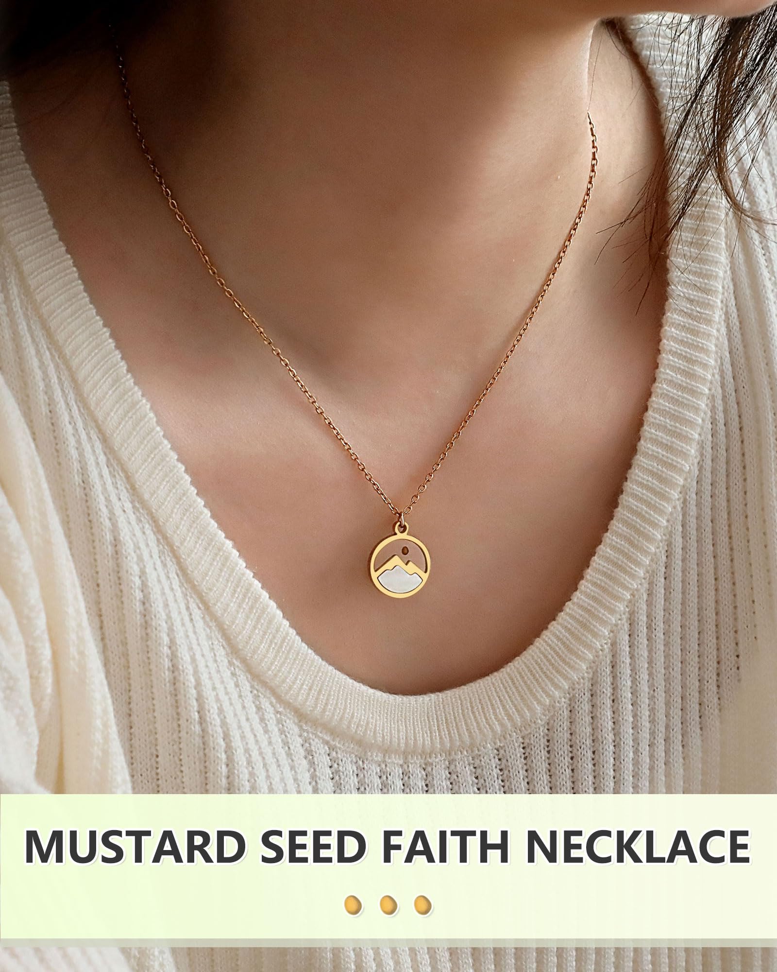 Eryuor Christmas Stocking Stuffers Teen Girl Gifts Trendy Stuff Baptism Mustard Seed Necklace Jewelry Women Christian Faith 12 14 16 18 13 Year Old Birthday Confirmation Gifts for Teenage Girls - Image 7