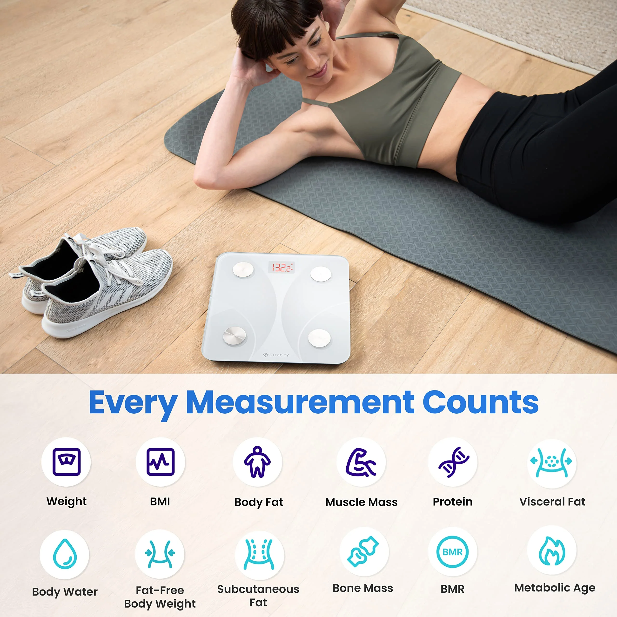 Etekcity Scale for Body Weight, Smart Digital Bathroom Weighing Scales with Body Fat and Water Weight for People, Bluetooth BMI Electronic Body Analyzer Machine, 400lb - Image 14