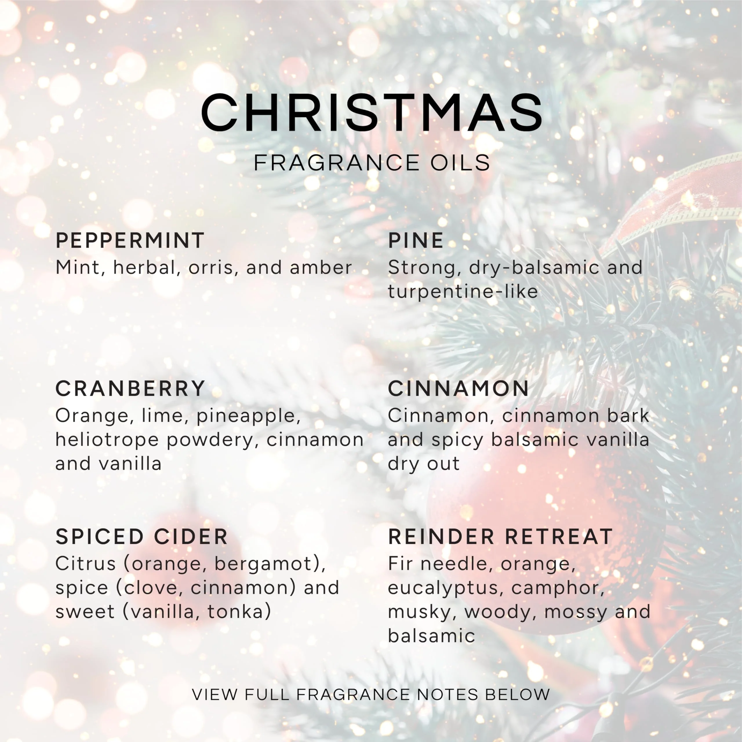 Eternal Essence Oils Christmas Set of 6 Premium Fragrance Oils - Peppermint, Cranberry, Spiced Cider, Pine, Cinnamon and Reindeer Retreat - for Diffusers, Candle & Soap Making, & Aromatherapy - 10ML - Image 6