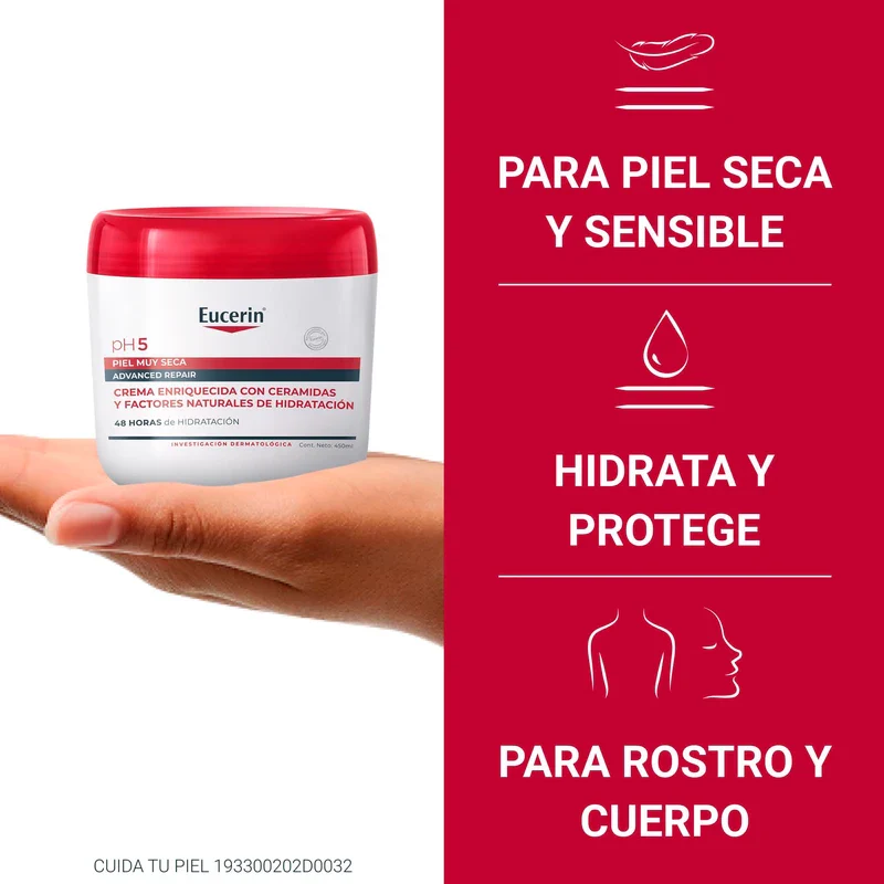 Eucerin Crema Intensiva Ph5 Advanced Repair, 450 Ml, color, 450 ml, pack of/paquete de - Image 4