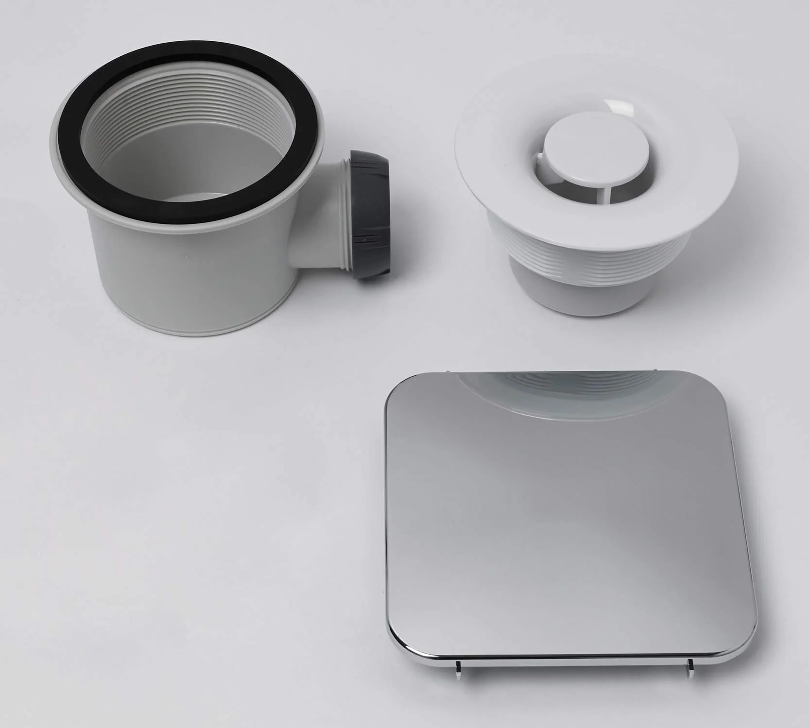 Evan Square Chrome Fast Flow Shower Waste Tray