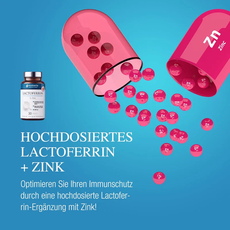 EVIMERIA Pure Lactoferrin 200 mg and Zinc | Helps Strengthen the Immune System | Supplement to Immune Defence | Lactoferrin Supplements | Stimulates Immune Defense | Twin Pack - Image 5