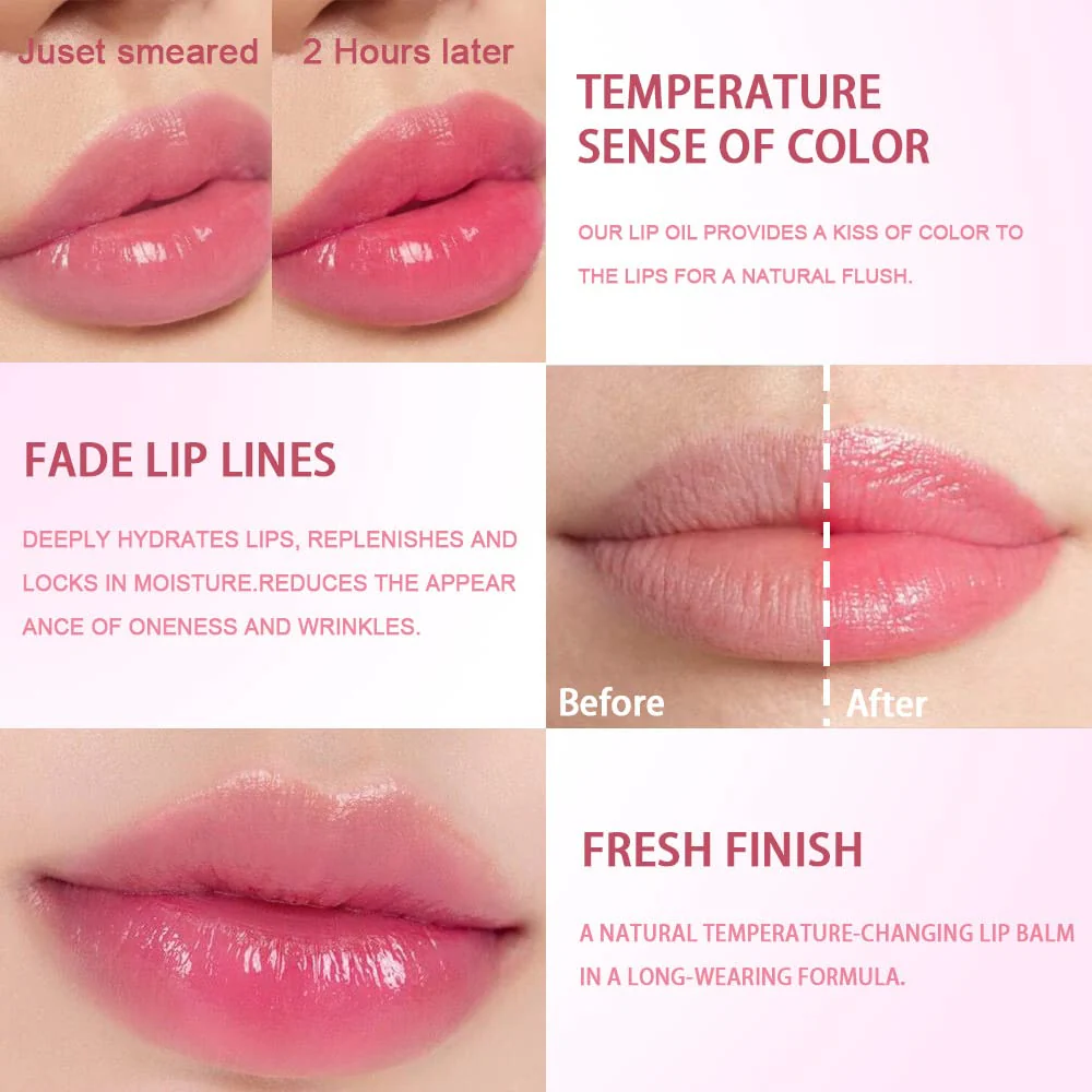 evpct 3Pcs Aloe Vera Avocado Peach Tinted Lip Balms Tint Stain Lipstick for Women PH Color Changing Lipstick Balm Stain Gift Set Queen Girls Korean Mood Long Lasting Color Change Light Pink Lipstick - Image 5