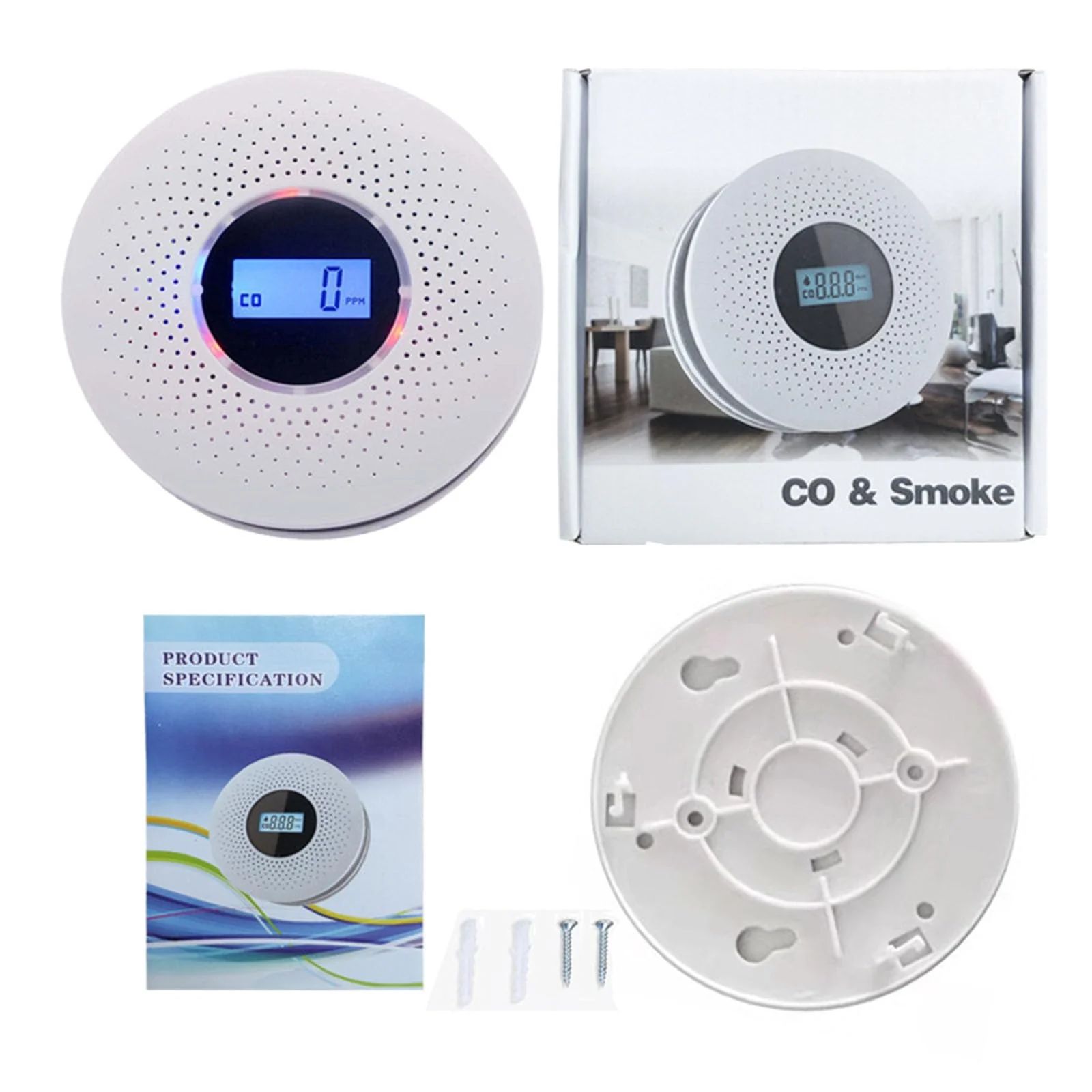 Exhaust Alarm with Visual LCD Display Double Transducer Detection Structure Loud 85dB for Indoor Observing Battery Propelled Exhaust Together - Image 3