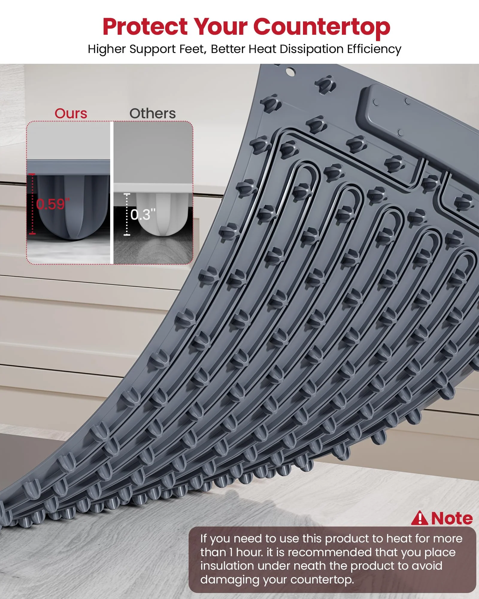 Extra Large Food Warming Mat for Countertop (XXL 36”x16”) - Full-Surface Heating Pad with 4 Temps Settings, Ideal for Buffet Party Food Warmer, Roll-Up Electric Warming Tray for All Gathering, Gray - Image 5