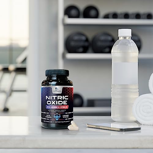 Extra Strength Nitric Oxide Supplement L Arginine 3X Strength - Citrulline Malate, AAKG, Beta Alanine - Premium Muscle Supporting Nitric Oxide Booster for Strength & Energy Supplements - 120 Capsules - Image 2