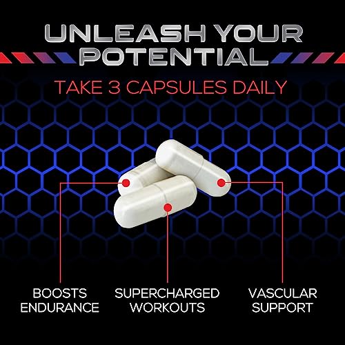Extra Strength Nitric Oxide Supplement L Arginine 3X Strength - Citrulline Malate, AAKG, Beta Alanine - Premium Muscle Supporting Nitric Oxide Booster for Strength & Energy Supplements - 120 Capsules - Image 4