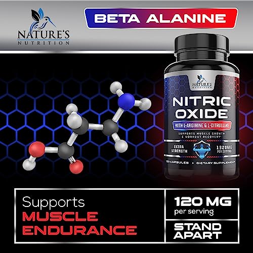 Extra Strength Nitric Oxide Supplement L Arginine 3X Strength - Citrulline Malate, AAKG, Beta Alanine - Premium Muscle Supporting Nitric Oxide Booster for Strength & Energy Supplements - 120 Capsules - Image 5