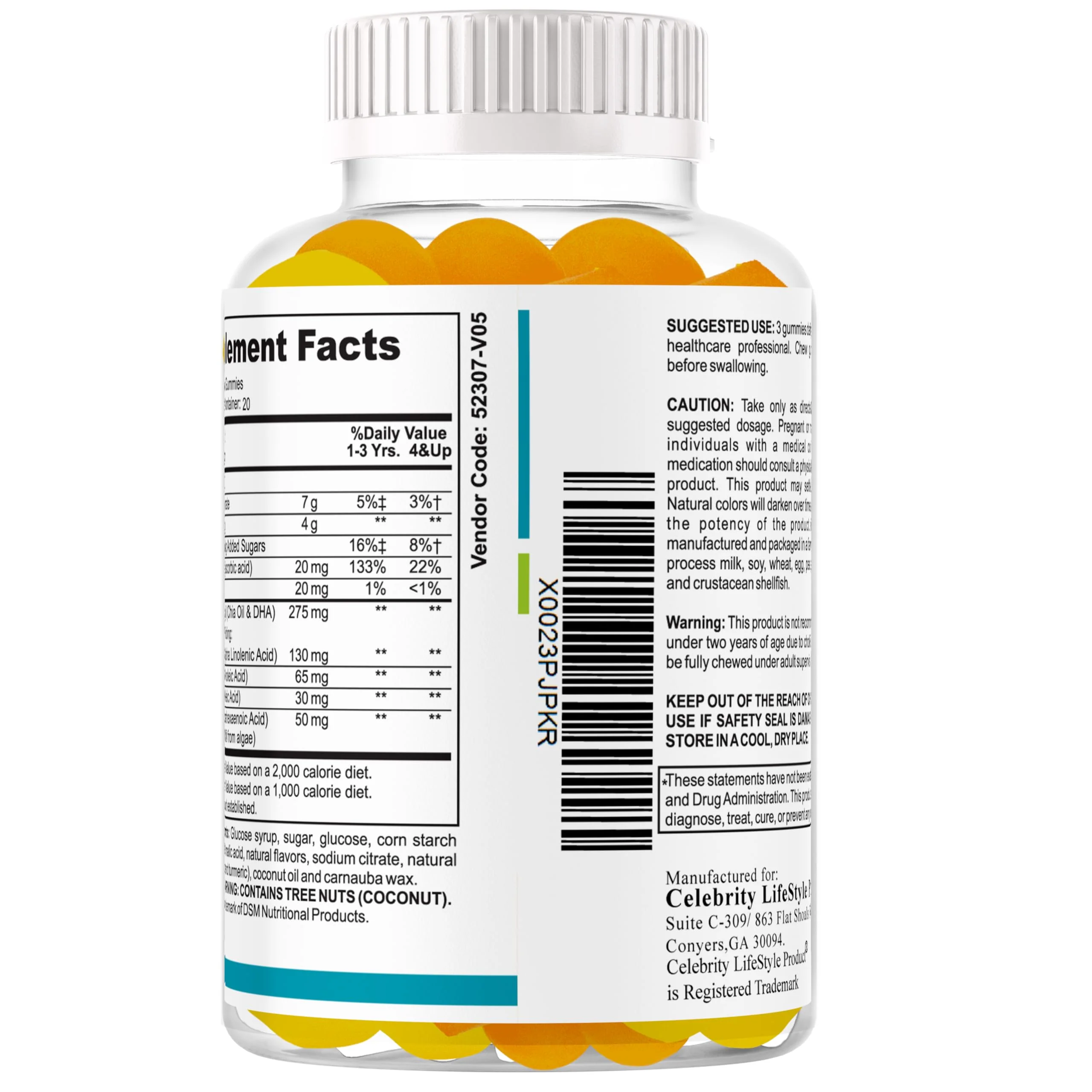 Ez Focus Gummies for Kids Brain Focus Support Chewable Focus Kids Vitamins Attention Supplement for Kids Children and Teens Kids Gummies for Focus Calming Natural Omegas DHA School Study Task - Image 4