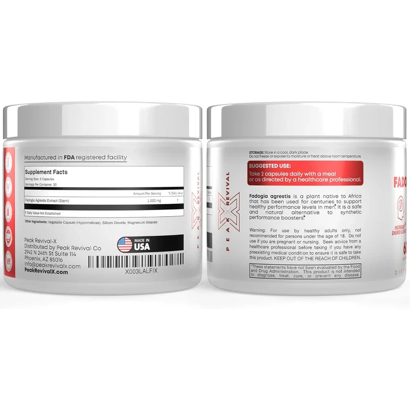 Fadogia Agrestis 1000mg Per Serving Supplement - Potent Extract to Increase Energy, Athletic Performance & Muscle Mass - Supplements, Made in The USA (60 Capsules) - Image 2