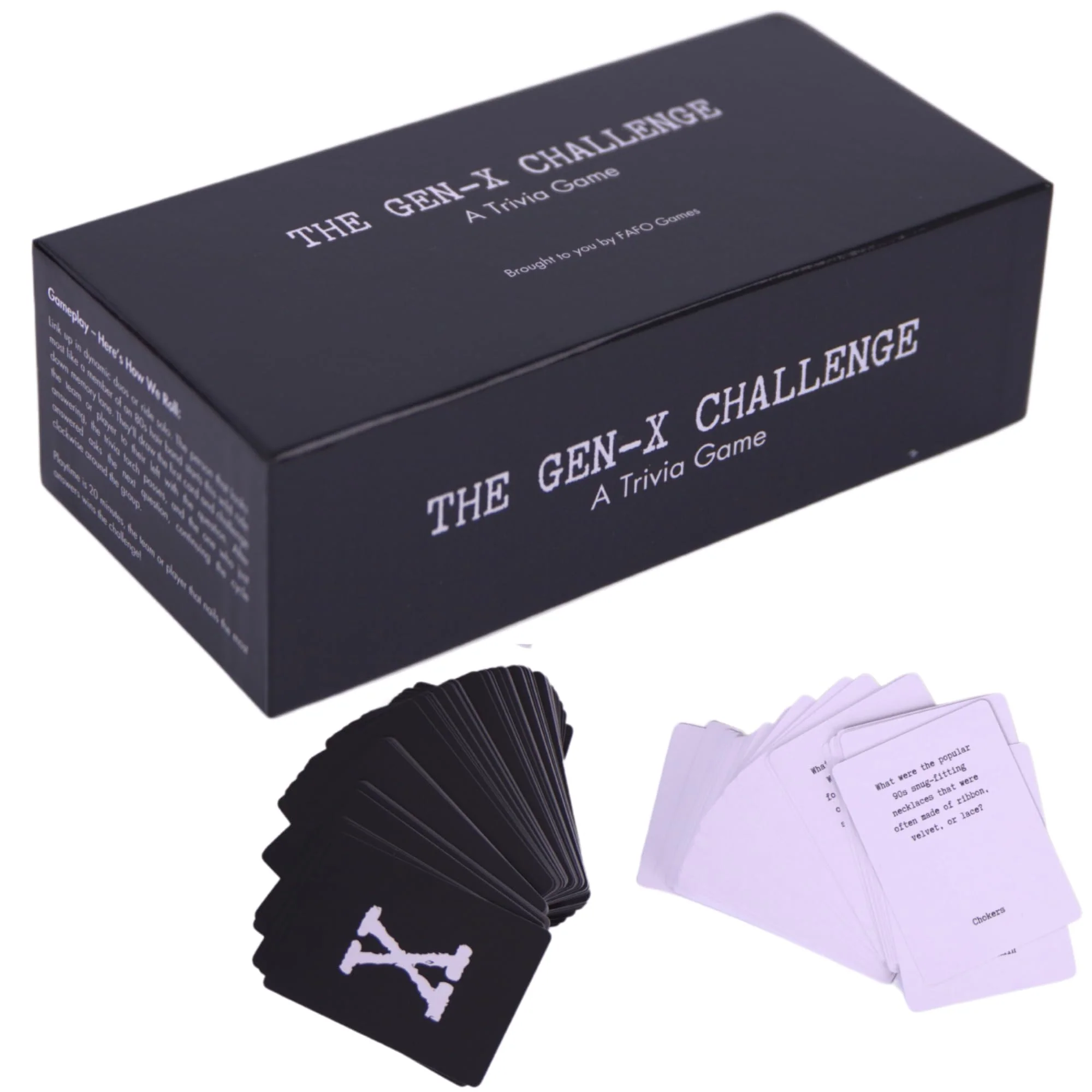FAFO GAMES The Gen-X Challenge - 80s and 90s Trivia Card Game with 600 Trivia Cards - Pop Culture Trivia Game with Movies, Music, TV Shows - Ideal for Game Night, Christmas, Birthday, or Gift - Image 8