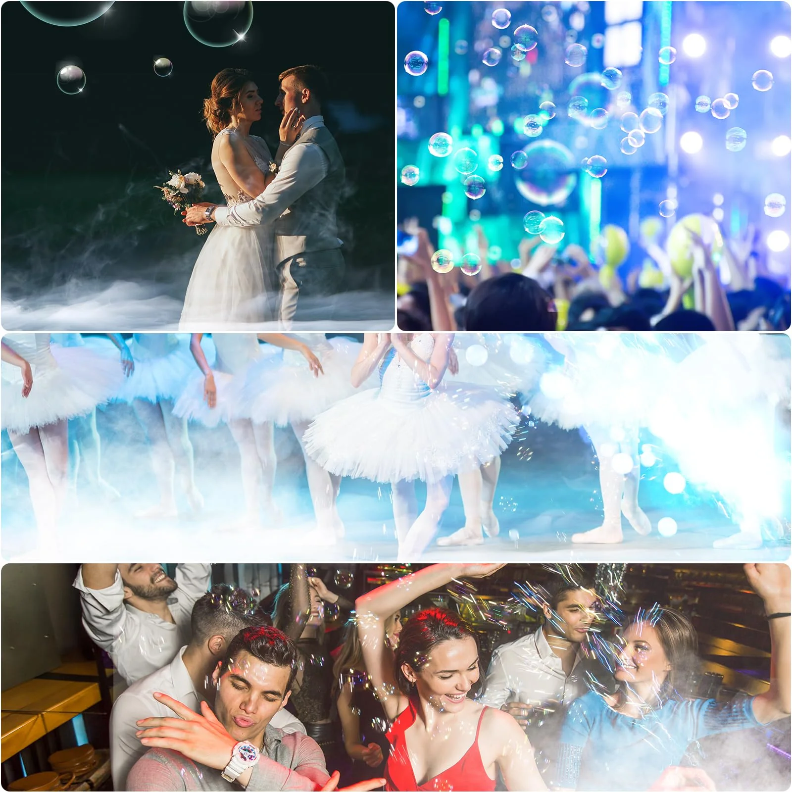 Fancybling 2000W Fog Machine, 3 in 1 Fog Bubble Machine with 2 Bubble Fans, 18 RGB LED Lights Smoke Bubble ALL IN ONE Fog Machine, Bubble Machine for Halloween Christmas Party Wedding Birthday - Image 2