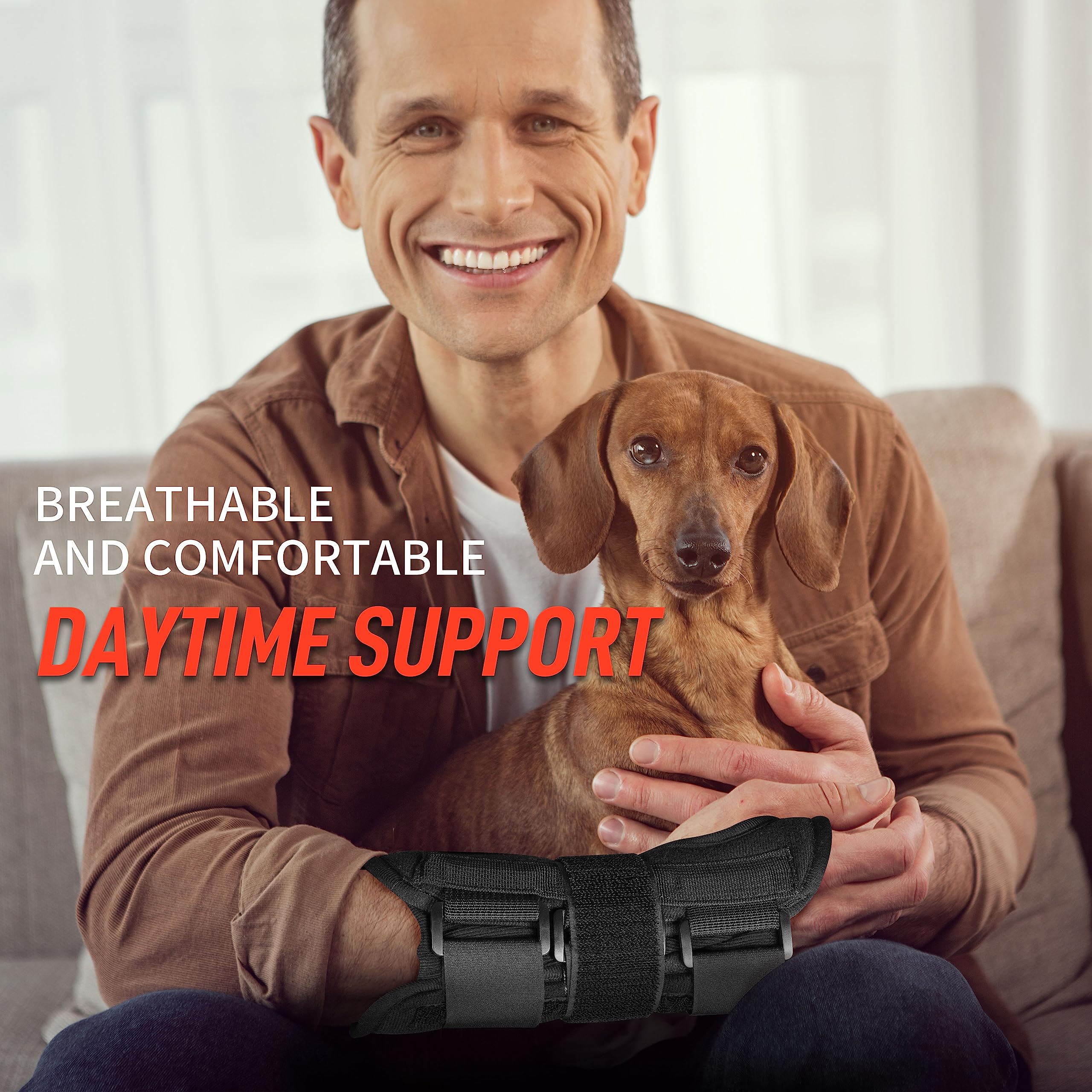 FEATOL Wrist Brace, FSA HSA Eligible Hand Brace, Carpal Tunnel Wrist Splint Night Support for Women Men, Pain Relief Support -Tendonitis, Arthritis, Sprain, Left Hand, Medium/Large - Image 5