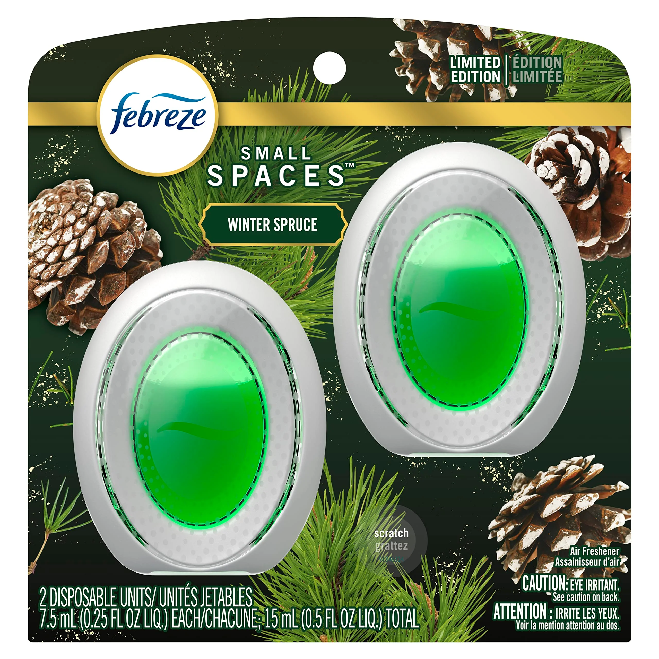 Febreze Small Spaces Air Freshener Limited Edition Scents (Winter Spruce, 2 Pack) - Image 2