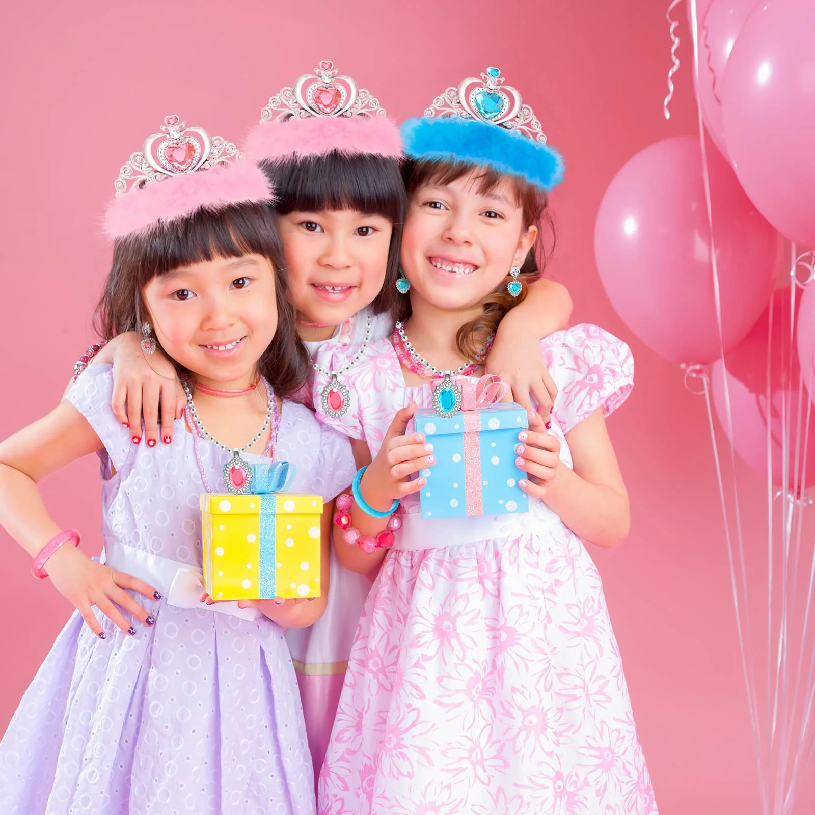 Fedio Princess Dress Up Shoes Set Little Girls Role Play Shoes Pretend Princess Gift Toy Set with 3 Pairs of Shoes,Princess Cape,Crown Tiaras,Unicorn Purse for Girls Aged 3,4,5,6 Birthday Christmas - Image 3
