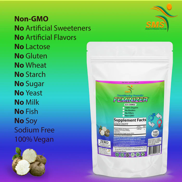 Feminizer Herbal Supplement – Pueraria Mirifica 1000mg, 100 Veggie Capsules – Natural Plant Extract - Image 3