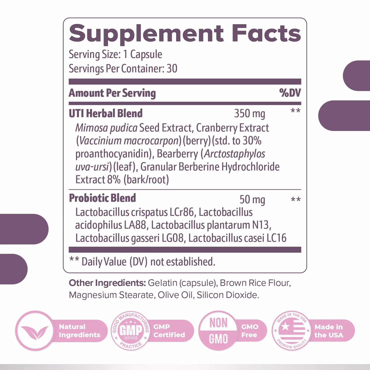 Femipro Bladder Control Supplements for Women & Men, Natural Herb & Probiotic Blend, Supports Urinary Tract Health & Microbiome Balance | Made in USA Non-GMO, 30 Capsules, 1 Month Supply - Image 5