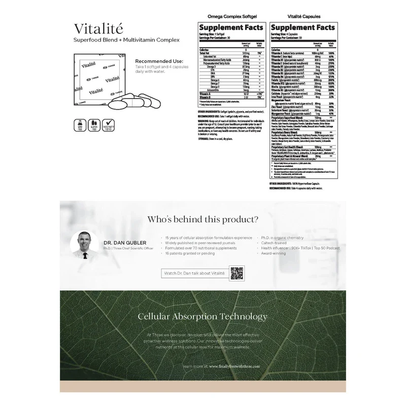 Finally Free With THREE Vitalité Superfood Blend + Multivitamin Complex Proactive Wellness Supplement - Image 4