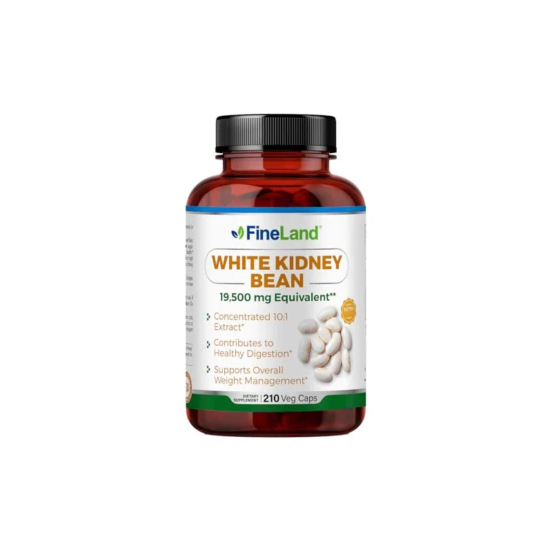 FineLand White Kidney Bean 10X Extract 19,500mg Eq. per Serving, Max Strength Premium, Supports Optimal Carbohydrate Breakdown & Digestion, Metabolism & Weight Support, 210 Caps - Image 2