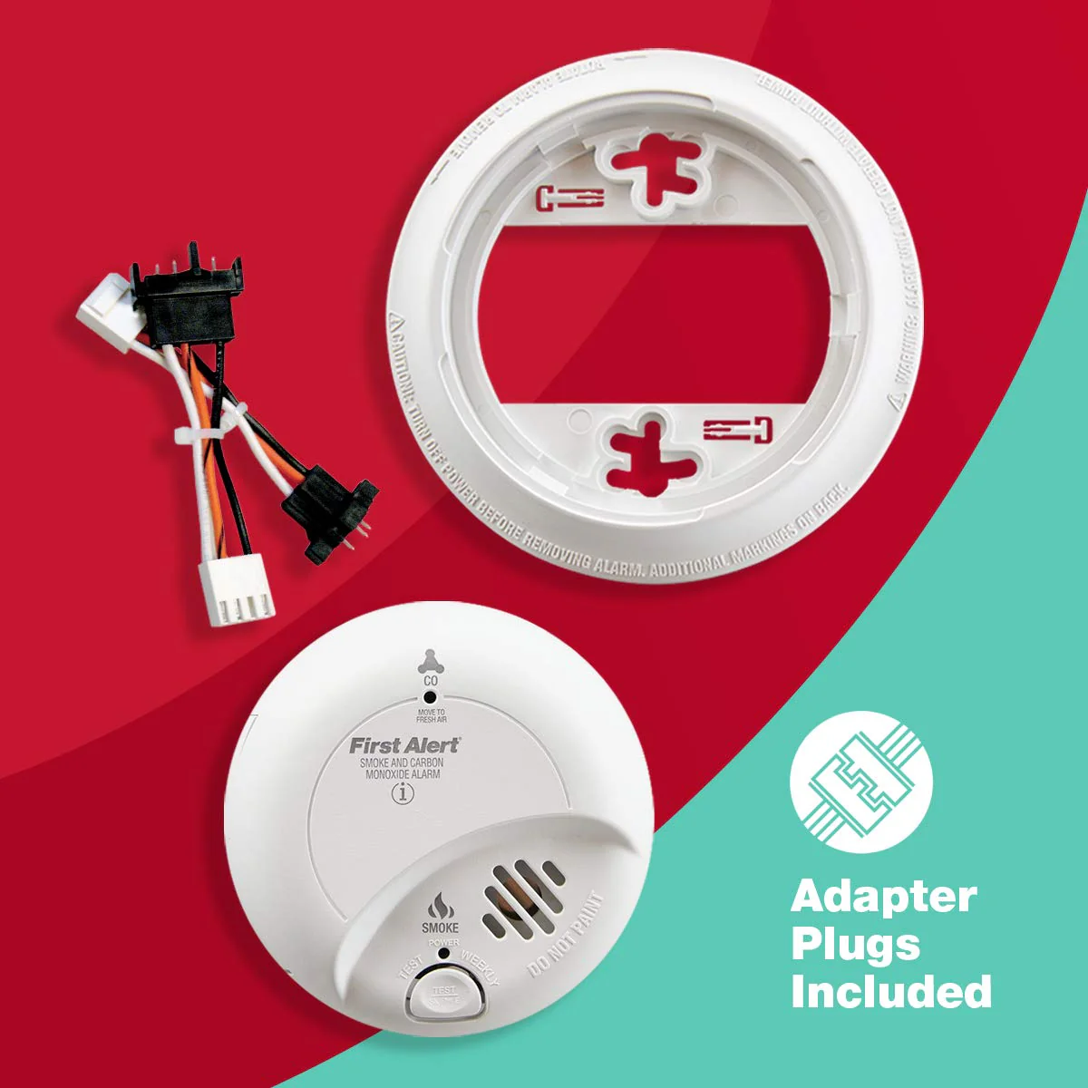 FIRST ALERT SC9120B Corded Electric Combination Alarm with Adapter Plugs for Easy Replacement - Image 5