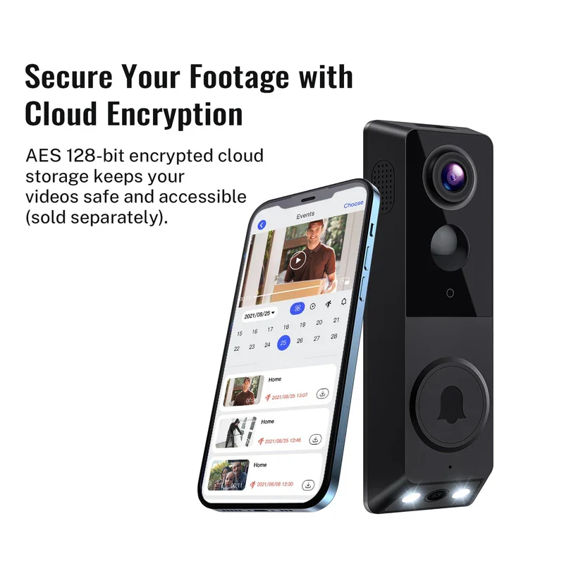 FISHBOT Security Video Doorbell, Dual Cameras with Delivery Guard, 1080p Full HD and Color Night Vision, Intelligent AI Detection, Two-Way Audio, 2.4GHz Wi-Fi Support, Cloud Storage (Sold seperately) - Image 9