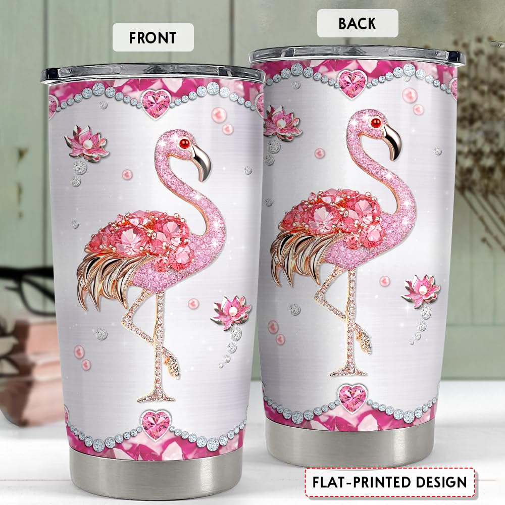 Flamingo Gifts for Women Girls Pink Flamingo Tumbler 20oz Jewelry Drawings Stainless Steel Insulated Tumblers Coffee Travel Mug Cup Gift for Birthday Christmas - Image 6
