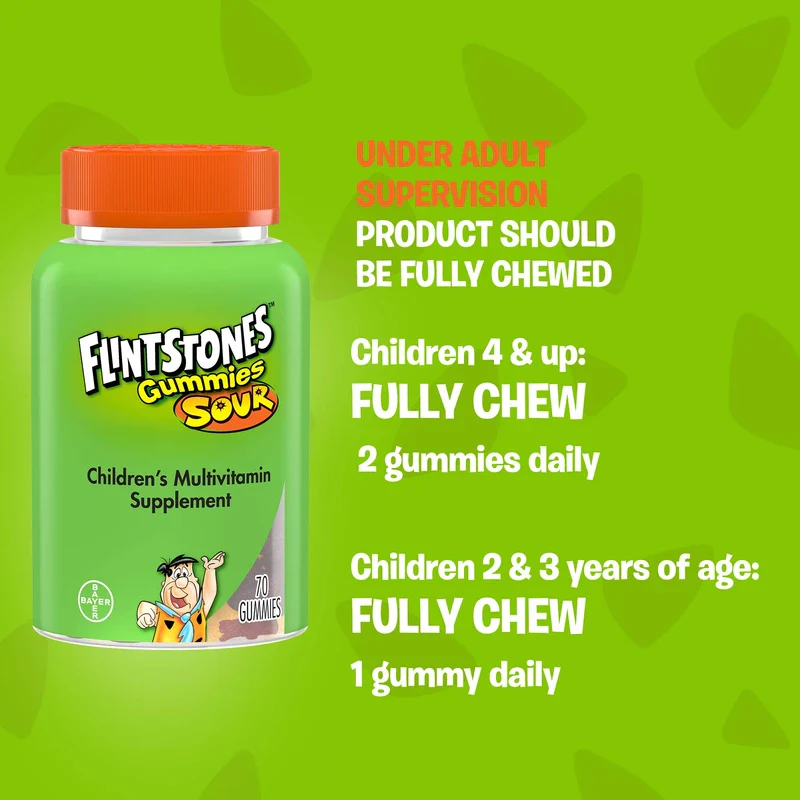 Flintstones -Sour Gummies - 180 Count- 3 pack - Image 4
