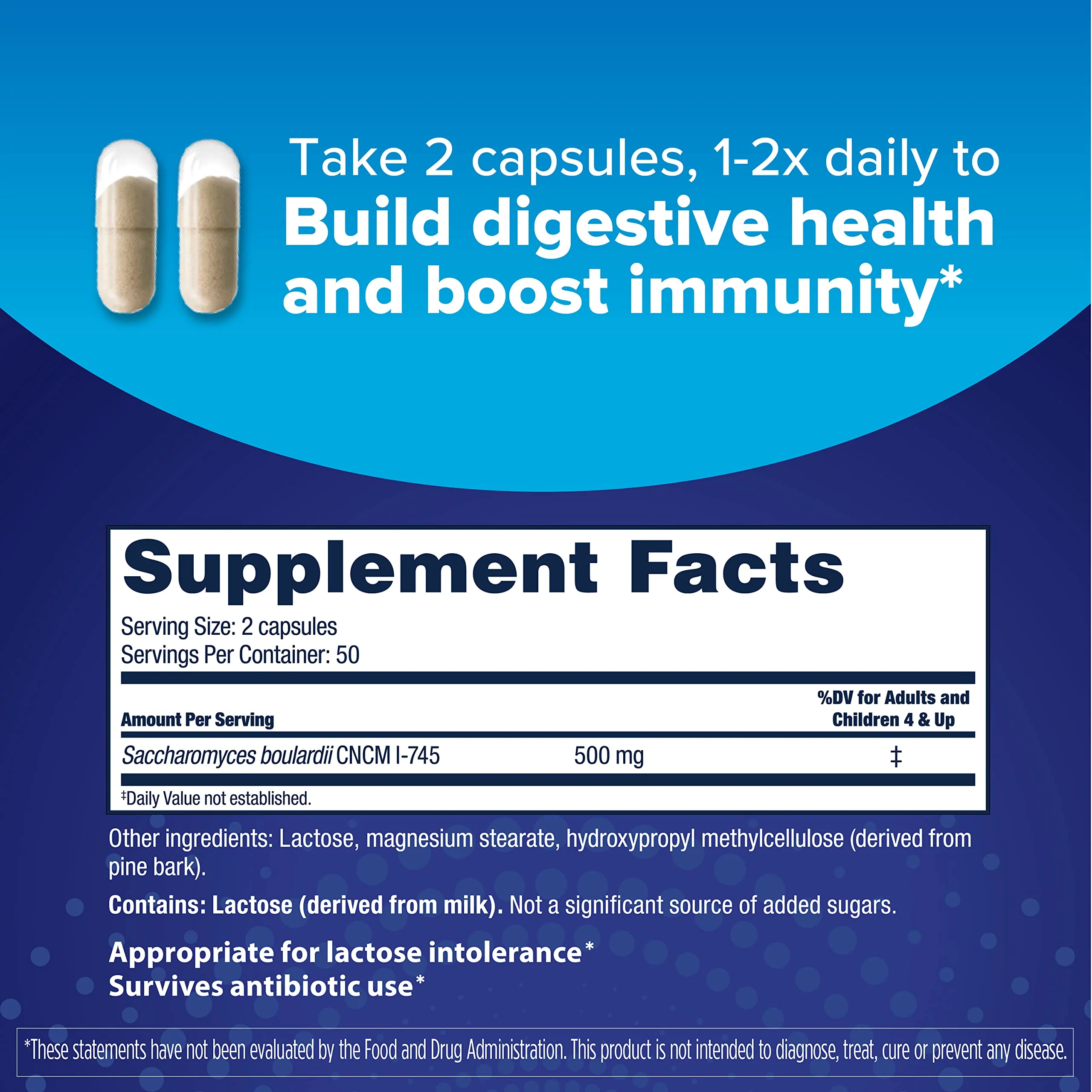 Florastor Daily Probiotic Supplement for Women and Men, Proven to Support Digestive Health, Saccharomyces Boulardii CNCM I-745 (100 Capsules) - Image 8