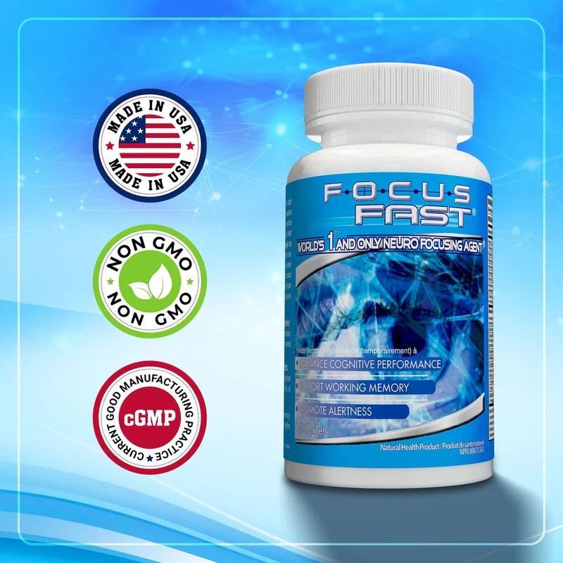 Focus Fast Clear Brain Nootropic Supplement, 40 Count, for Men & Women - Focus Pills for Concentration, Brain Booster & Memory Support – Vitamins, Choline, Ginseng, Gingko & More - Image 4