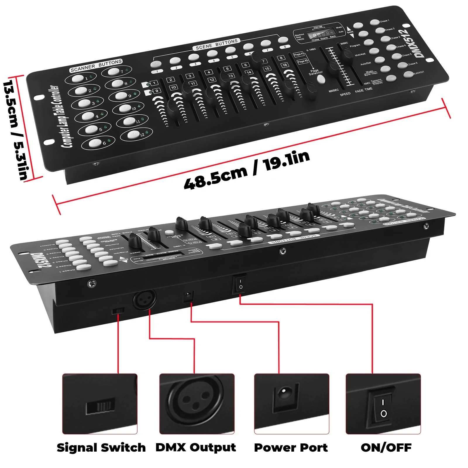 FODEXAZY DMX Controller, 192 Channel DMX 512 Light Controller DMX Console Stage Light Controller Panel Use for Editing Program of Stage Lighting Runing for DJ, Shows, Party, Christmas and Halloween - Image 6