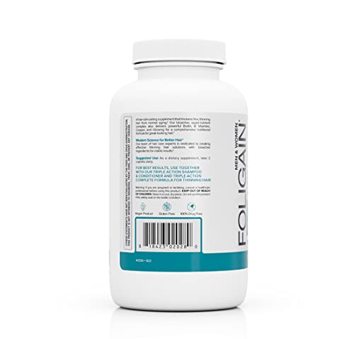Foligain Stimulating Supplement For Thinning Hair, Hair Growth Supplement, 120 Count - Image 4